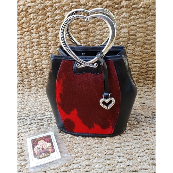 Brighton Handbags - NEW Brighton 2000 Collectible #48 out of 500 Red Black Leather Heart Handle Bag